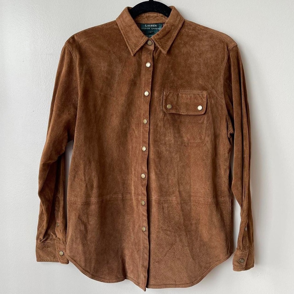 Lauren Ralph Lauren Tan Suede Shirt